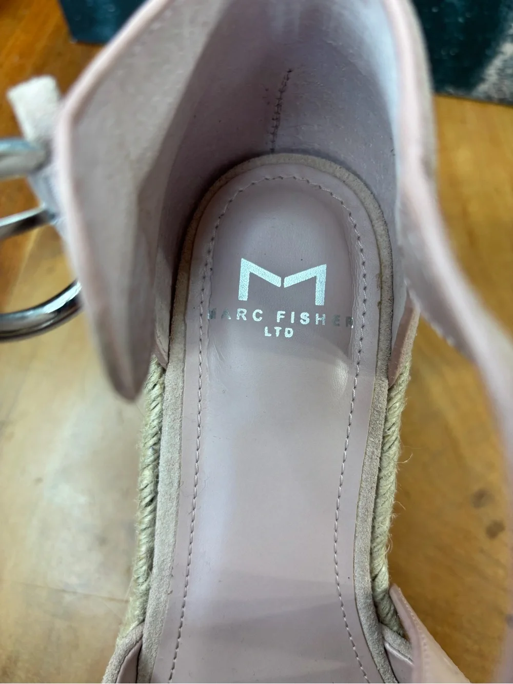 Marc Fisher LTD Mediterranean Suede Platform Espadrille Wedge Sandals Sz 6.5 GUC